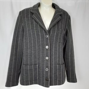 Lauren Ralph Lauren Merino Wool Button Down Pinstripe Blazer, Petite Small